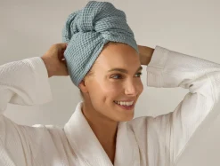 Online Coyuchi Waffle Organic Hair Wrap