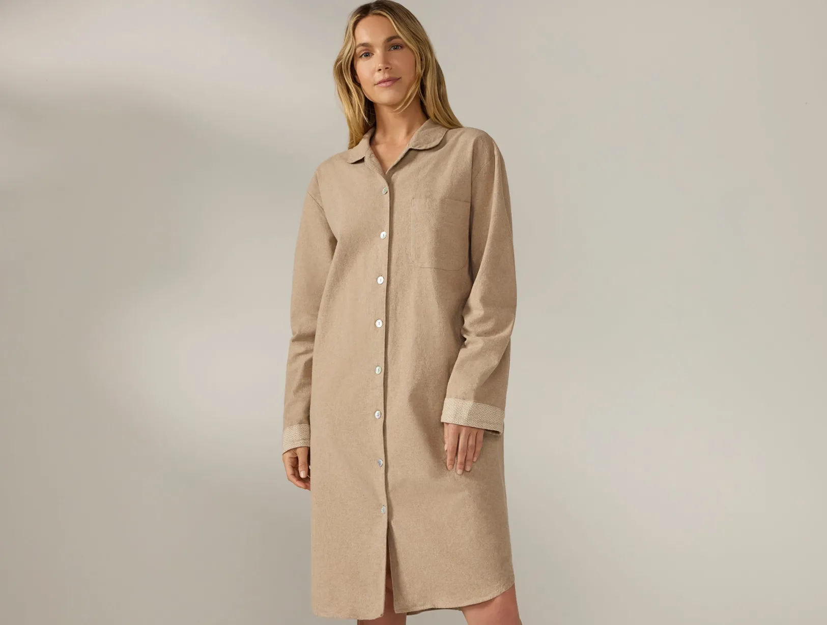 Online Coyuchi Women's Cloud Brushed Organic Flannel Nightshirt