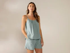 New Coyuchi Women's Isla Organic Cotton Cami Short Set