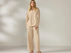 Outlet Coyuchi Women's Isla Organic Cotton Long Sleeve Pajama Set