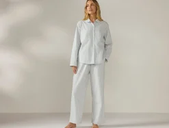 Outlet Coyuchi Women's Isla Organic Cotton Long Sleeve Pajama Set