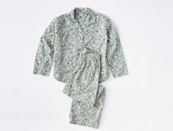 Discount Coyuchi Women's Isla Organic Cotton Pajama Set Sage Garden
