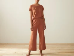 Sale Coyuchi Women's Solstice Organic Wide Leg Crop Pants